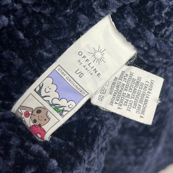 Offline by aerie Large Colorblock Crewneck Chenille Sweater Chunky Knit - Picture 7 of 10